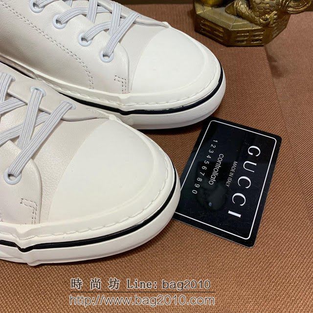 GUCCI男鞋 2019古奇官網最新款 休閒時尚男鞋 古馳牛皮小白鞋 Gucci休閒男板鞋  hdnx1343
